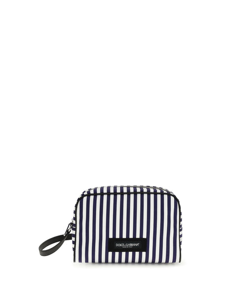 Dolce & Gabbana Striped poplin Handbag - White/Blue