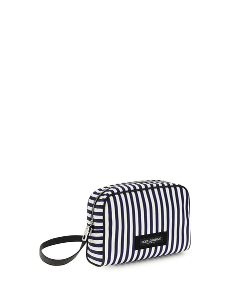 Dolce & Gabbana Striped poplin Handbag - White/Blue