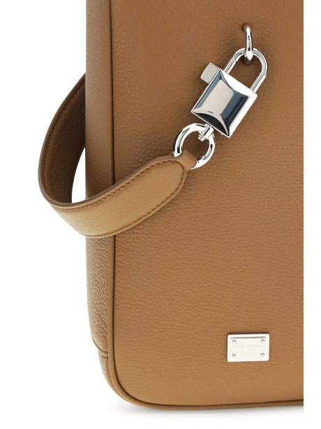 Dolce & Gabbana Lock leather Handbag - Caramello