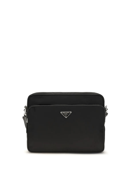 Prada Re-Nylon and leather Shoulder Bag - Black