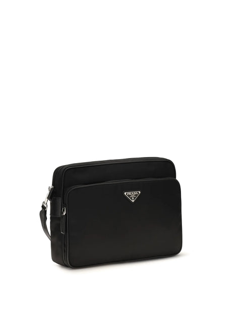 Prada Re-Nylon and leather Shoulder Bag - Black