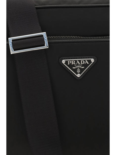 Prada Re-Nylon and leather Shoulder Bag - Black
