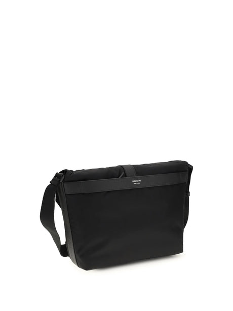 Ferragamo Nylon Shoulder Bag - Black
