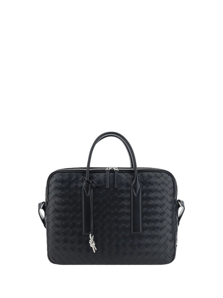 Bottega Veneta Avenue Shoulder Bag - Black-Silver
