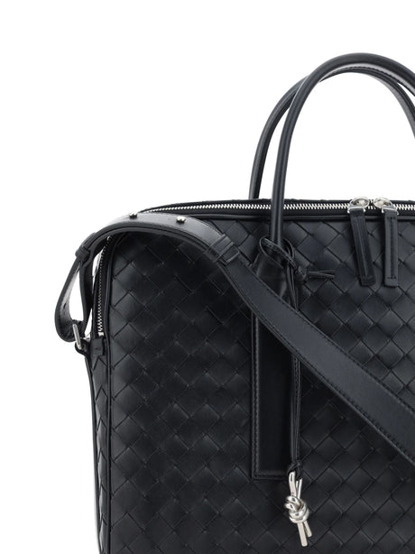 Bottega Veneta Avenue Shoulder Bag - Black-Silver