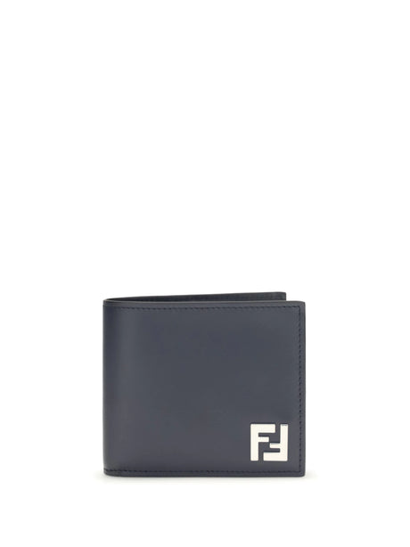 Fendi FF leather and canvas bifold Wallet - Midnight+Midnight+P