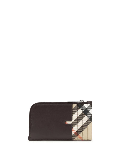 Burberry Check zipped Card Holder - Sand