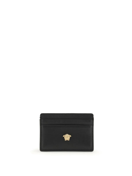 Versace La Medusa leather Card Holder - Black-Versace Gold