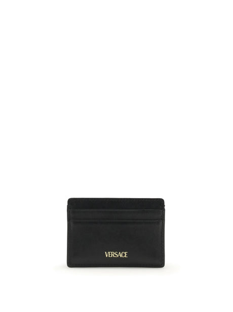 Versace La Medusa leather Card Holder - Black-Versace Gold