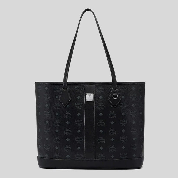 MCM Medium Liz Shopper in Visetos Black RS-MWPGSLR02BK001