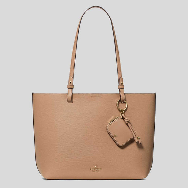 KATE SPADE Tessa Tote Bag With Charm Light Fawn RS-KO464