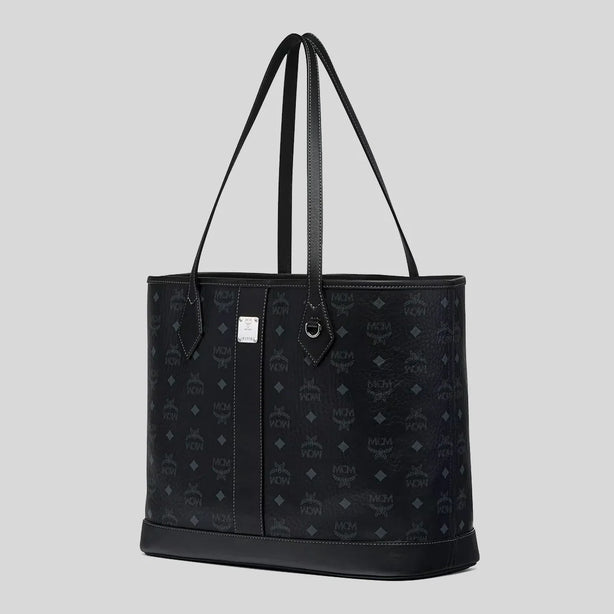 MCM Medium Liz Shopper in Visetos Black RS-MWPGSLR02BK001
