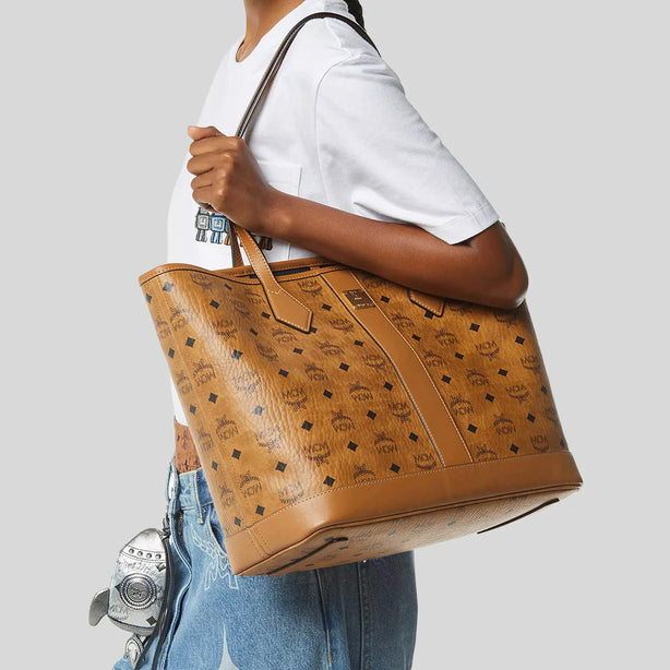 MCM Medium Liz Shopper in Visetos Cognac RS-MWPGSLR02CO001