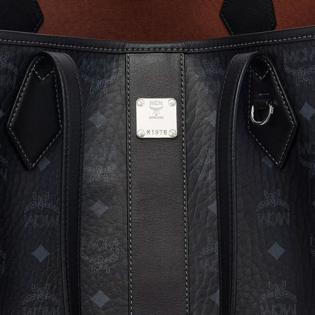 MCM Medium Liz Shopper in Visetos Black RS-MWPGSLR02BK001