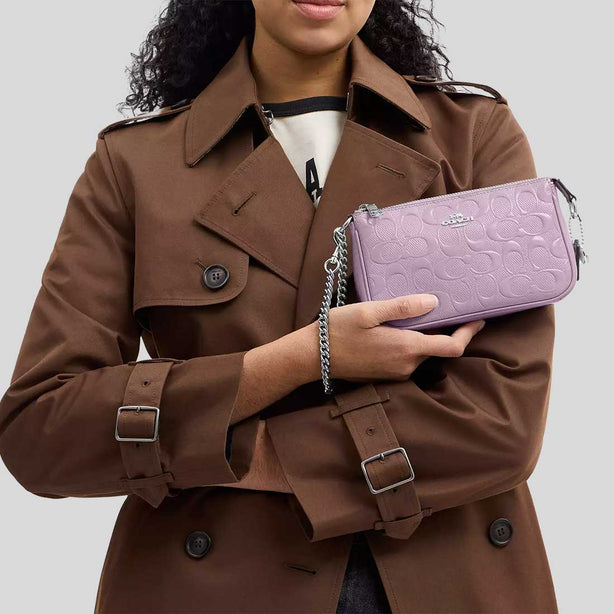 COACH Nolita 19 In Signature Leather With Heart Charm Light Violet RS-CCZ27