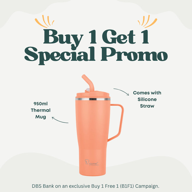 La Gourmet Coral Crush 950ml Thernla Mug (Buy 1 get 1 Free)