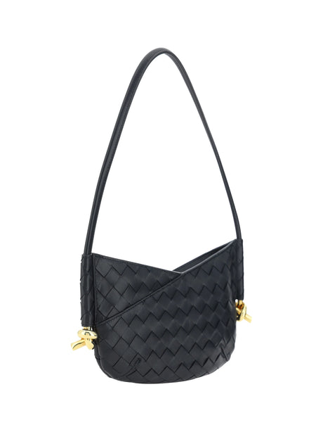 Bottega Veneta Mini Solstice Shoulder Bag - Black-M Brass