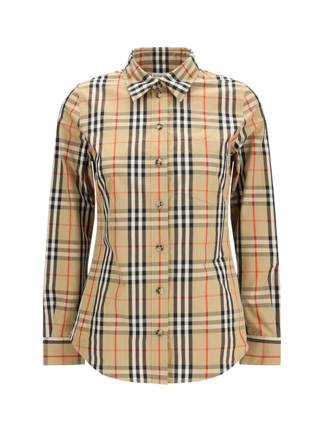 Burberry Stretch cotton Check Shirt - Archive Beige Ip Chk