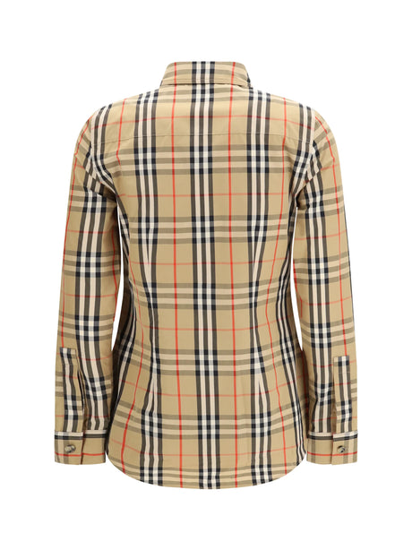 Burberry Stretch cotton Check Shirt - Archive Beige Ip Chk
