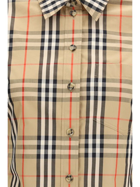 Burberry Stretch cotton Check Shirt - Archive Beige Ip Chk