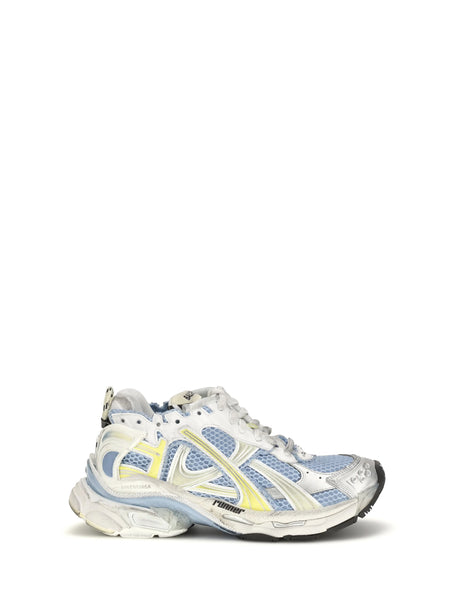 Balenciaga Runner Mesh Sneakers - Blue/Yellow/White
