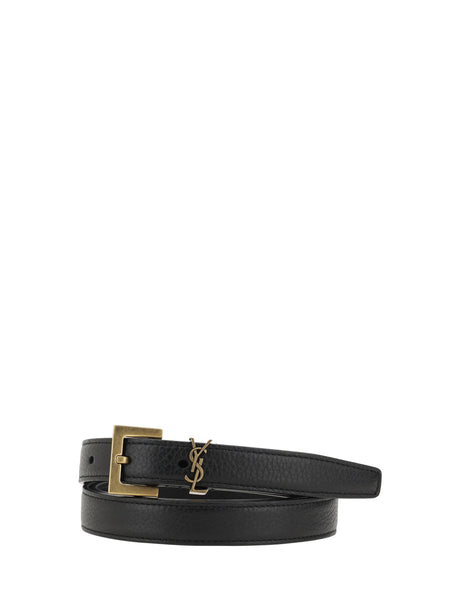 Saint Laurent Leather Belt - Black