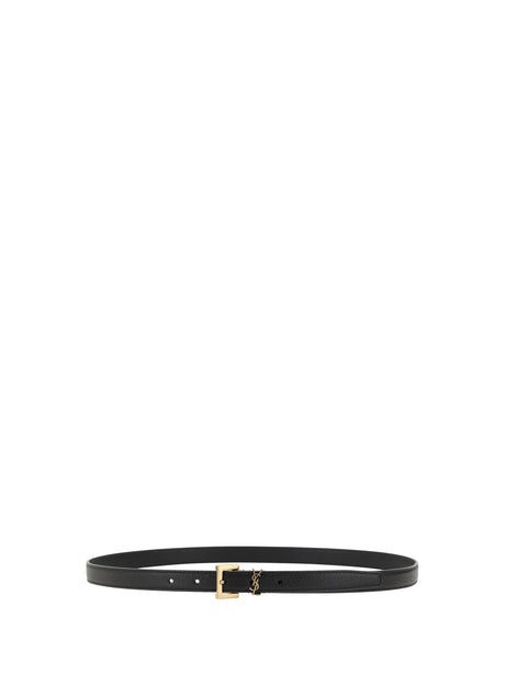Saint Laurent Leather Belt - Black