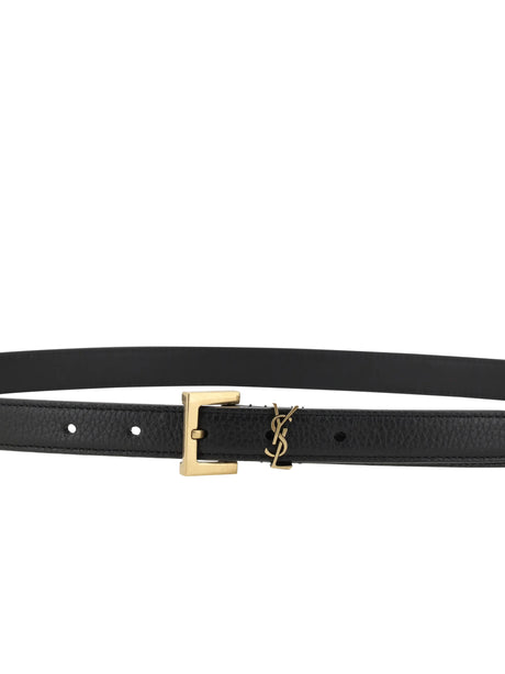 Saint Laurent Leather Belt - Black