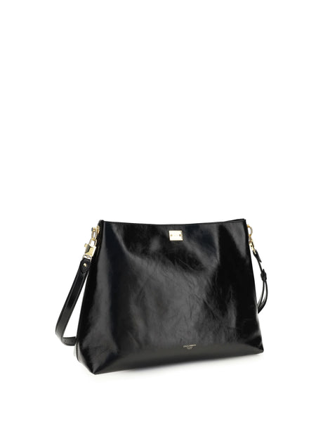 Dolce & Gabbana Large Vittoria leather Shoulder Bag - Black