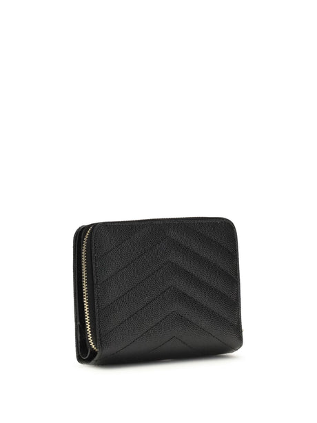 Saint Laurent Cassandre Matelassé Wallet - Black