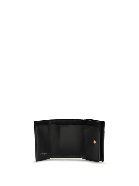 Saint Laurent Cassandre trifold Wallet - Black