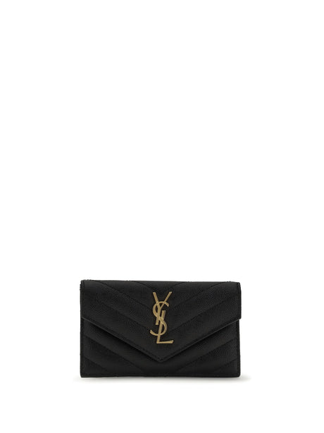 Saint Laurent Leather Cardholder - Black
