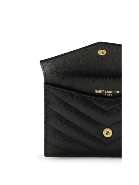 Saint Laurent Leather Cardholder - Black