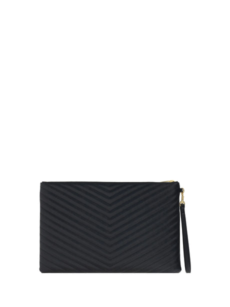 Saint Laurent Leather Pouch - Black