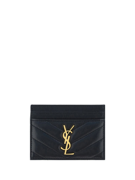 Saint Laurent Lambskin Card Holder - Black