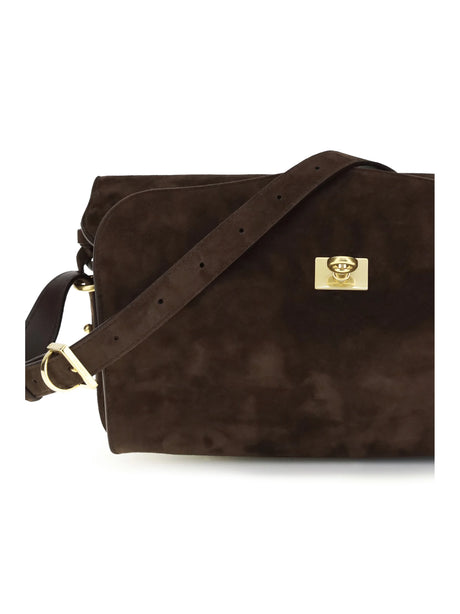 Balenciaga Le 7 medium Shoulder Bag - Moka/Ruby