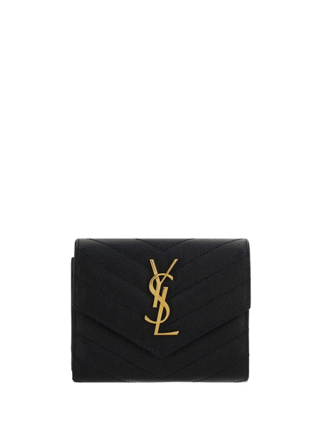 Saint Laurent Cassandre Matelassé Wallet - Black