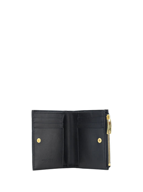 Bottega Veneta Lambskin Wallet - Black-Gold