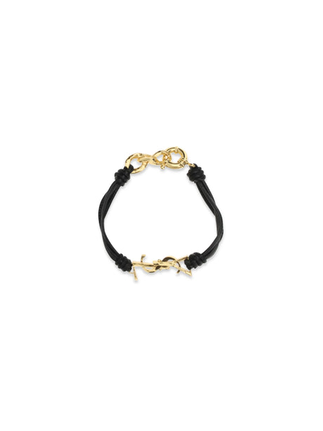 Saint Laurent Cassandre multi-wrap Bracelet - Black