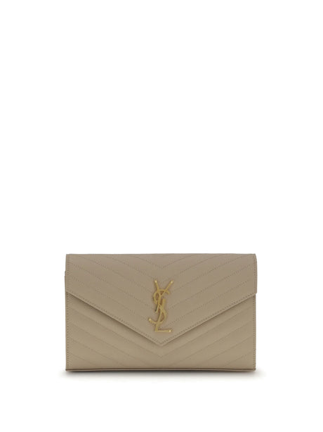 Saint Laurent Logoed Shoulder Bag - Light Brown