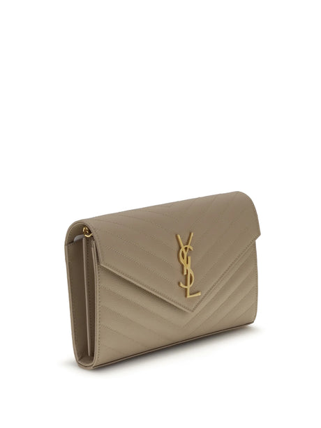 Saint Laurent Logoed Shoulder Bag - Light Brown