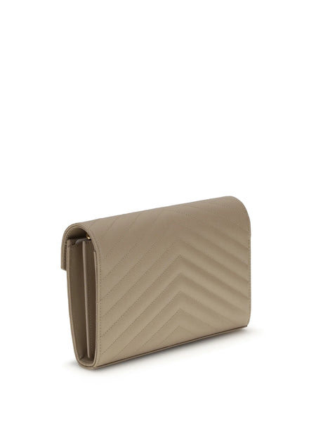 Saint Laurent Logoed Shoulder Bag - Light Brown