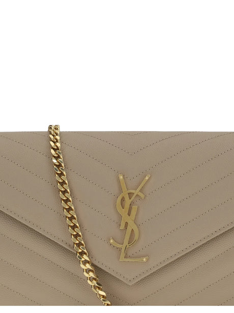 Saint Laurent Logoed Shoulder Bag - Light Brown