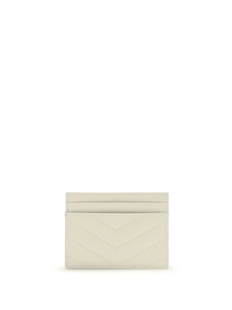 Saint Laurent Matelassé leather Cardholder - Ivory
