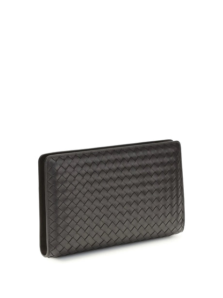 Bottega Veneta Agenda Clutch - Espresso-Brass V-Si
