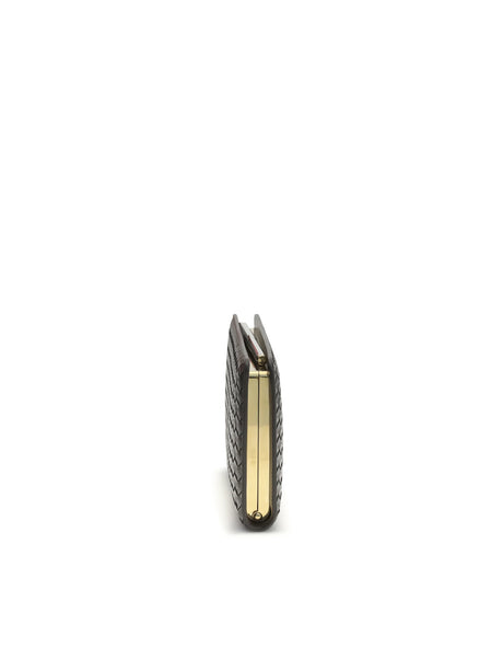 Bottega Veneta Agenda Clutch - Espresso-Brass V-Si