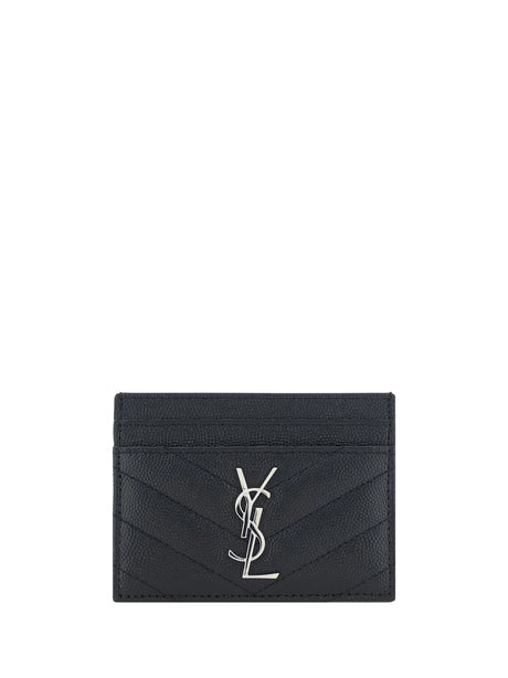 Saint Laurent Leather Cardholder - Black