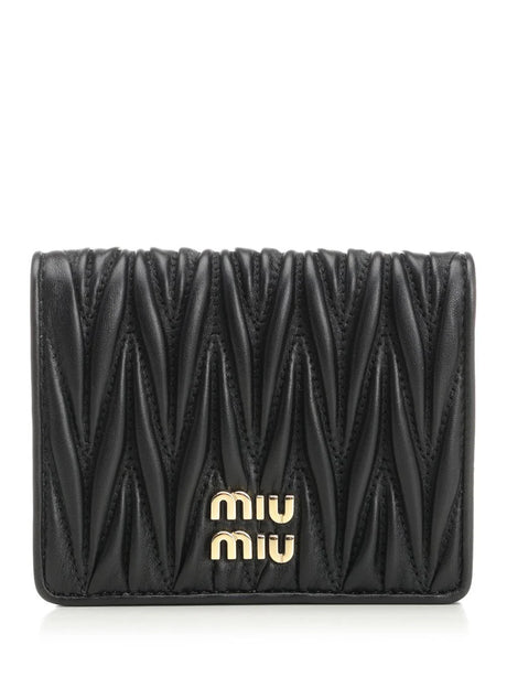 Miu Miu Matelasse Wallet - Gold