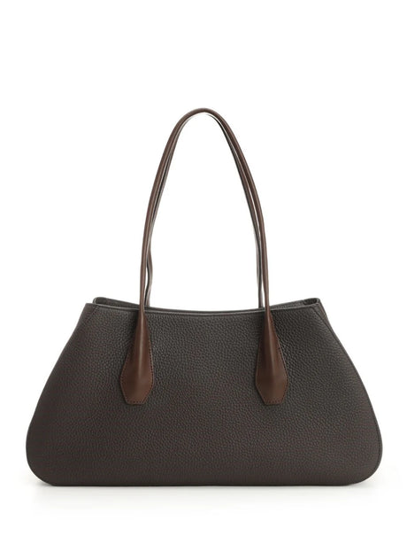 The Row Alger Leather Tote Bag - Brown