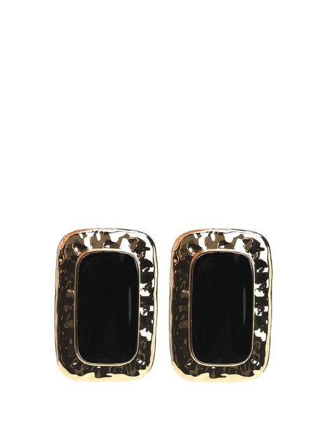 Self-Portrait Bold Square Earrings - Gold